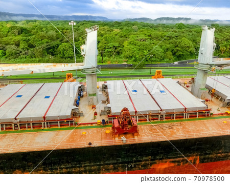 View of Panama Canal from cruise ship View of Panama Canal from cruise ship 70978500