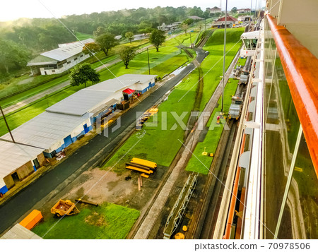 View of Panama Canal from cruise ship View of Panama Canal from cruise ship 70978506