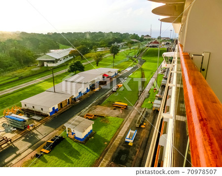 View of Panama Canal from cruise ship View of Panama Canal from cruise ship 70978507