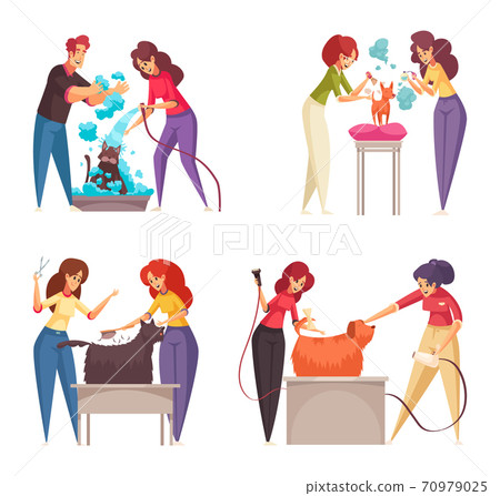 Grooming Concept Icons Set 70979025