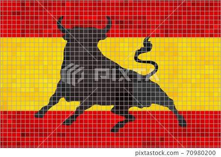 Mosaic Flag of Spain with an Osborne bull 70980200