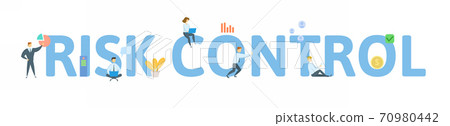 Risk Control. Concept with keywords, people and icons. Flat vector illustration. Isolated on white. 70980442