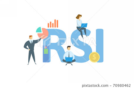 RSI, Relative Strength Index. Concept with keywords, people and icons. Flat vector illustration. Isolated on white. RSI, Relative Strength Index. Concept with keywords, people and icons. Flat vector illustration. Isolated on white. 70980462