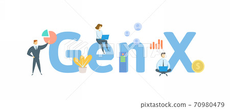 Gen X, Generation X. Concept with keywords, people and icons. Flat vector illustration. Isolated on white. Gen X, Generation X. Concept with keywords, people and icons. Flat vector illustration. Isolated on white. 70980479