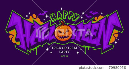 Orange Pumpkin With Word Halloween Abstract Graffiti Style Vector Illustration Art Orange Pumpkin With Word Halloween Abstract Graffiti Style Vector Illustration Art 70980958