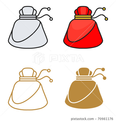 Red Chinese money bag with pattern and traditional ornament. 70981176