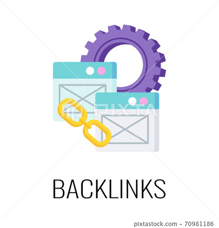 Backlinks icon. SEO optimization. Flat vector illustration Backlinks icon. SEO optimization. Flat vector illustration 70981186