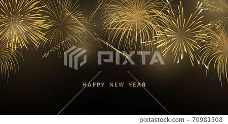 firework and christmas themed Celebration party Happy New Year Gold background design. firework and christmas themed Celebration party Happy New Year Gold background design. 70981508