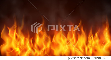 Effect burning red hot sparks realistic fire flames abstract background Effect burning red hot sparks realistic fire flames abstract background 70981666