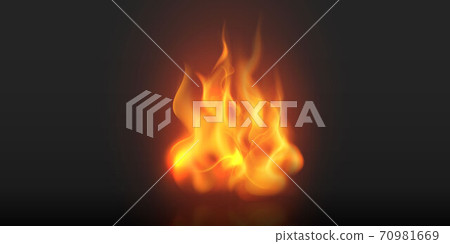 Effect burning red hot sparks realistic fire flames abstract background 70981669