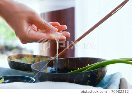 美容沙龍蘆薈包的形象 70982212