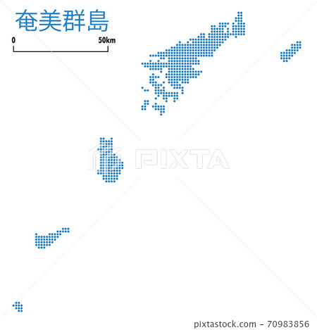 Detailed map of the Amami Islands, Kagoshima... - Stock Illustration ...