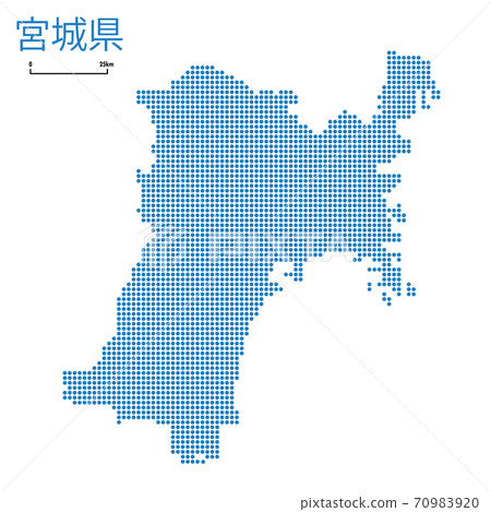宮城縣東北地區的詳細的地圖|各縣的點表示圖的插圖矢量數據 宮城縣東北地區的詳細的地圖|各縣的點表示圖的插圖矢量數據 70983920