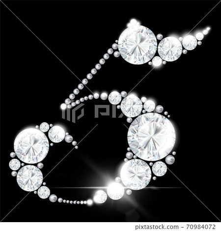 diamond numbers from rock crystal alphabet on a black background diamond numbers from rock crystal alphabet on a black background 70984072