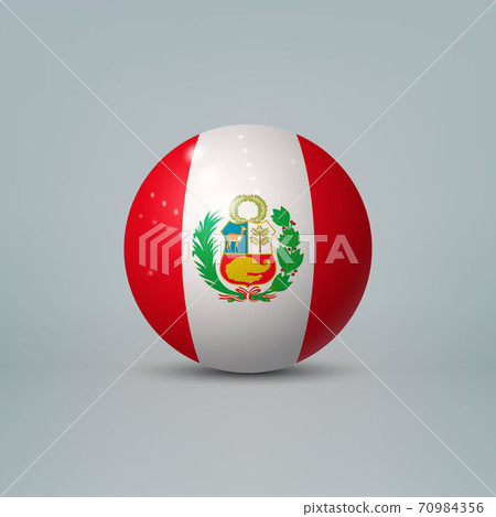 3d realistic glossy plastic ball or sphere with flag of Peru 3d realistic glossy plastic ball or sphere with flag of Peru 70984356