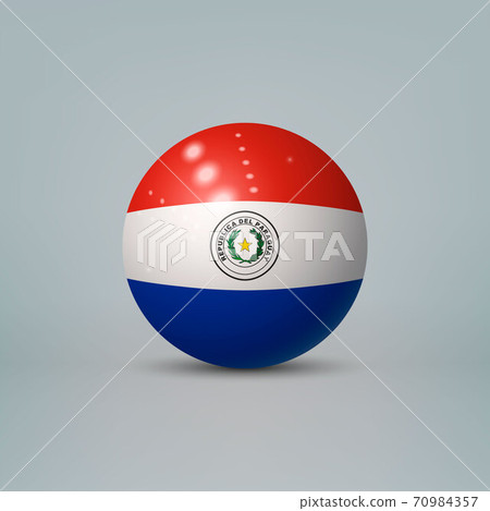 3d realistic glossy plastic ball or sphere with flag of Paraguay 3d realistic glossy plastic ball or sphere with flag of Paraguay 70984357