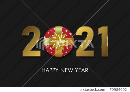 2021 New Year background with gold numbers. Festive premium desi 70984602