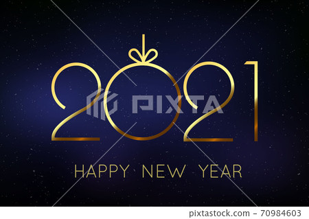 2021 New Year background with gold numbers. Festive premium desi 70984603