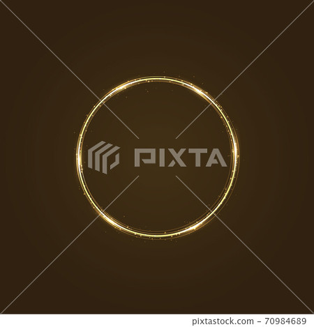 Circle frame with vector light effect. Golden comet with glowing Circle frame with vector light effect. Golden comet with glowing 70984689