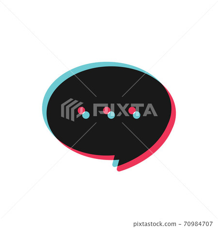 Glitch Chat bubble speech vector icon for your design 70984707