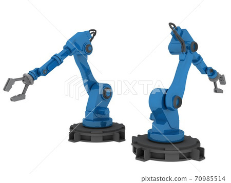 用於工廠和倉庫的藍色工業機器人 70985514