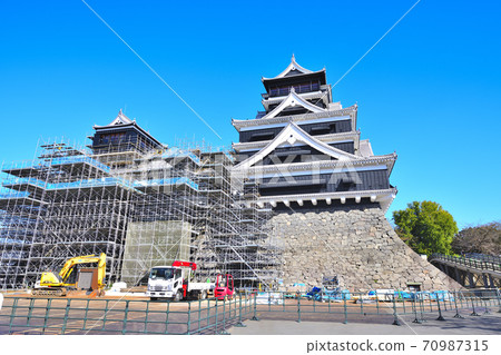 熊本市熊本城正在恢復 熊本市熊本城正在恢復 70987315