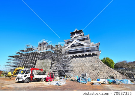 熊本市熊本城正在恢復 70987335