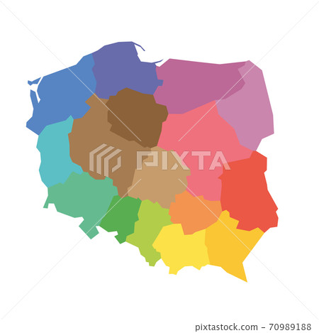 Poland - map of voivodeships Poland - map of voivodeships 70989188