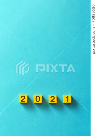 2021 block on color background Characters written like branding iron 2021 block on color background Characters written like branding iron 70989586