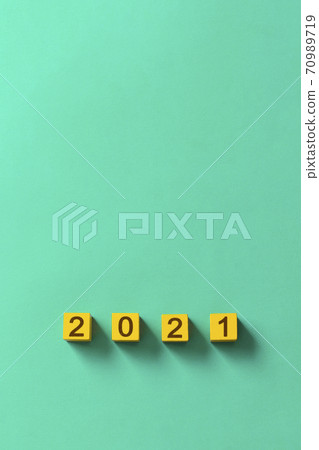 2021 block on color background Characters written like branding iron 70989719