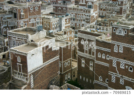 Buildings in Sana'a Old Town, Yemen, one of the oldest cities in the world 70989815