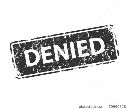 Denied sign sticker. Stamp vector texture. Denied sign sticker. Stamp vector texture. 70990828