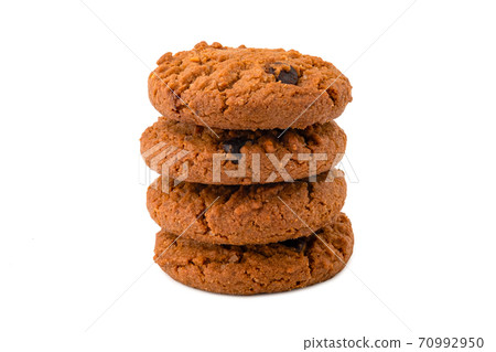 Chocolate chip cookie isolated on white background 70992950