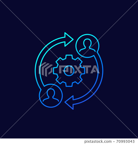 people interacting, teamwork line icon 70993043