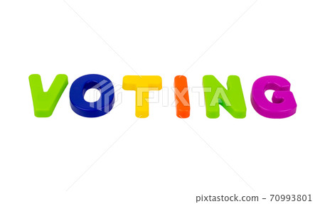 Text VOTING on a white background. Text VOTING on a white background. 70993801