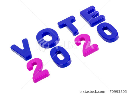 Text VOTE 2020 on a white background. Text VOTE 2020 on a white background. 70993803