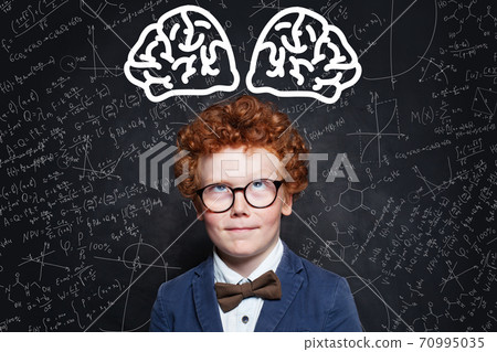 Smart thinking genius child student portrait Smart thinking genius child student portrait 70995035