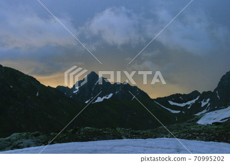 fog and cloud mountain valley landscape. Panorama fog and cloud mountain valley landscape. Panorama 70995202