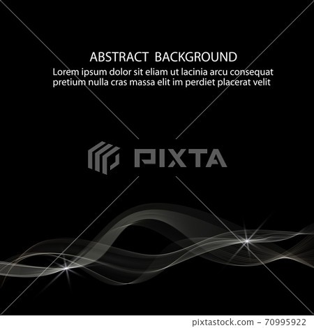 Abstract white glowing wave on black background - Stock Illustration ...