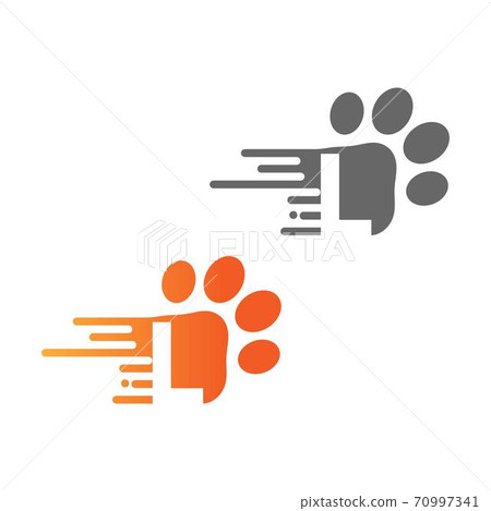 Letter L icon on paw prints logo Letter L icon on paw prints logo 70997341