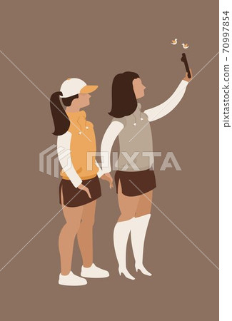 abstract modern girl vector card 70997854