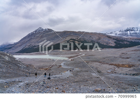 Toe of the Athabasca Glacier Trail. Columbia Icefield, Jasper National Park, Alberta, Canada. 70999965