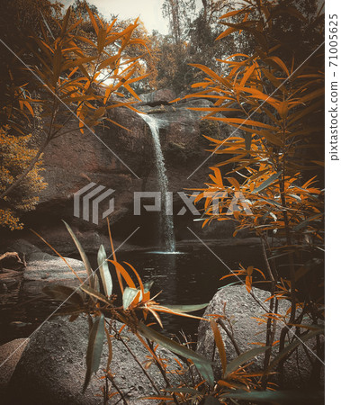 Haew Suwat Waterfall in the summer season Haew Suwat Waterfall in the summer season 71005625