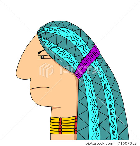 Man national ethnic image. Freehand drawing, 71007012