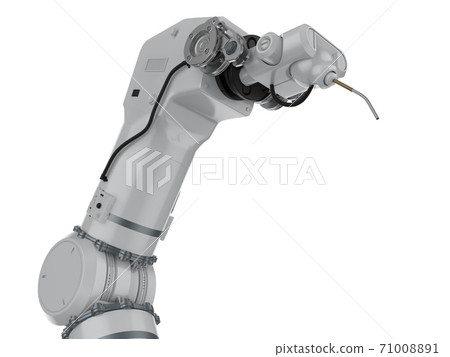 white robotic arm isolated 71008891