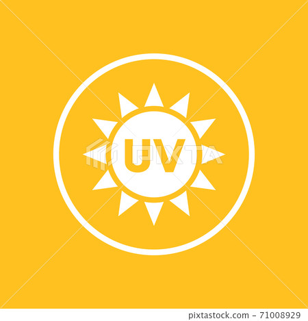 UV radiation icon in circle UV radiation icon in circle 71008929