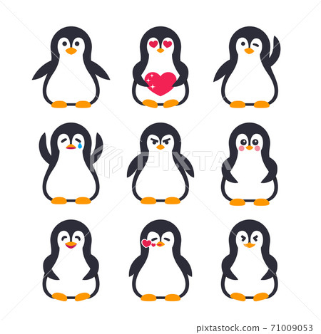 emojis set, pinguin character 71009053