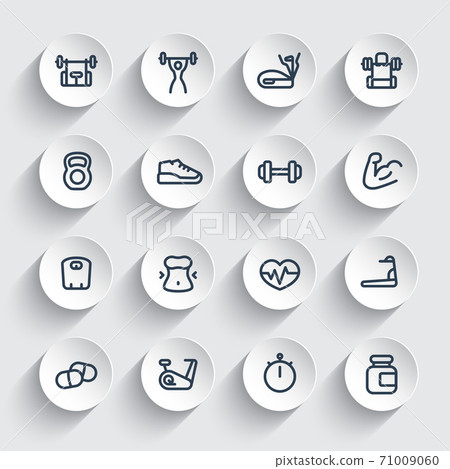 fitness and gym training icons set fitness and gym training icons set 71009060