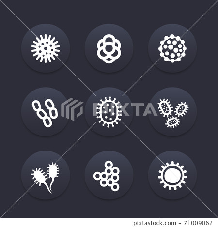 bacteria, microbes and viruses vector icons set 71009062