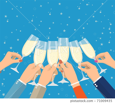 People holding champagne glasses 71009435